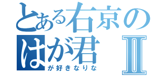 とある右京のはが君Ⅱ（が好きなりな）