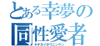 とある幸夢の同性愛者（キチガイボウニンゲン）