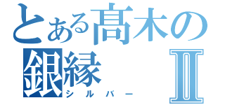 とある髙木の銀縁Ⅱ（シルバー）