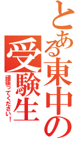 とある東中の受験生（頑張ってください！）