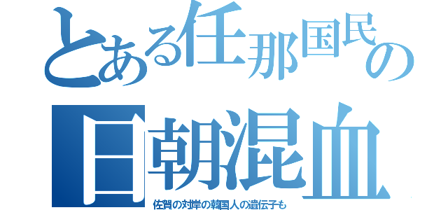 とある任那国民の日朝混血（佐賀の対岸の韓国人の遺伝子も）