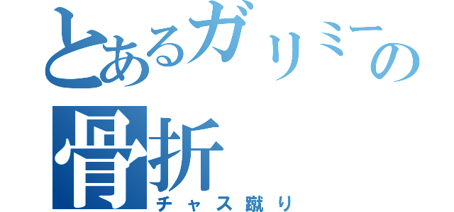 とあるガリミーの骨折（チャス蹴り）