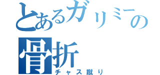 とあるガリミーの骨折（チャス蹴り）