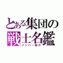 とある集団の戦士名鑑（メンバー紹介）