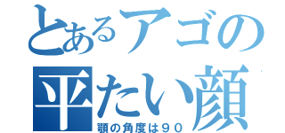 とあるアゴの平たい顔（顎の角度は９０）