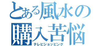 とある風水の購入苦悩（テレビショッピング）