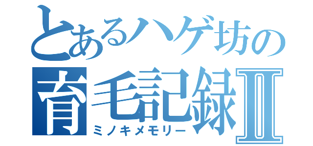 とあるハゲ坊の育毛記録Ⅱ（ミノキメモリー）