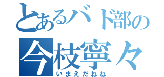 とあるバド部の今枝寧々（いまえだねね）