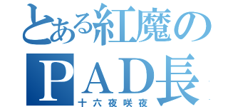 とある紅魔のＰＡＤ長（十六夜咲夜）