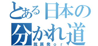 とある日本の分かれ道（脱原発ｏｒ）