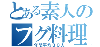 とある素人のフグ料理（年間平均３０人）