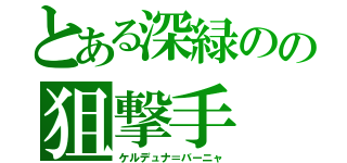 とある深緑のの狙撃手（ケルデュナ＝バーニャ）