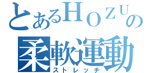 とあるＨＯＺＵＭＩの柔軟運動（ストレッチ）