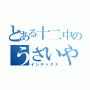 とある十二中のうざいやつ（インデックス）