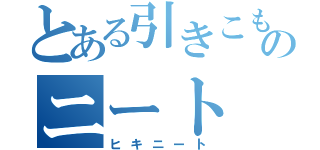 とある引きこもりのニート（ヒキニート）