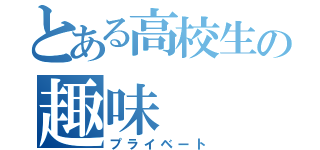 とある高校生の趣味（プライベート）