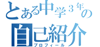 とある中学３年生の自己紹介（プロフィール）