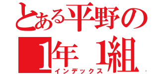 とある平野の１年１組（インデックス）