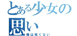 とある少女の思い（俺は怖くない）