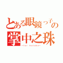 とある眼鏡っ子の掌中之珠（～ｆｏｒ ｈｏｔａｋａ～）