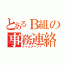 とあるＢ組の事務連絡（タイムテーブル）