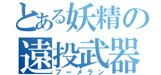 とある妖精の遠投武器（ブーメラン）