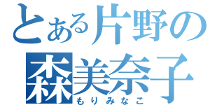 とある片野の森美奈子（もりみなこ）