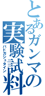 とあるガンマの実験試料（バドガシュタイン）