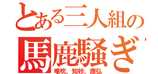 とある三人組の馬鹿騒ぎ（唯吹、知砂、康弘）