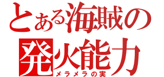 とある海賊の発火能力（メラメラの実）