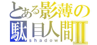 とある影薄の駄目人間Ⅱ（ｓｈａｄｏｗ）