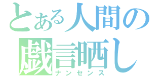 とある人間の戯言晒し（ナンセンス）