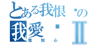 とある我恨你の我愛你Ⅱ（我知心）