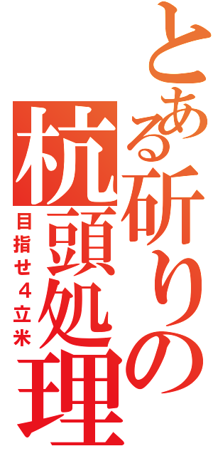 とある斫りの杭頭処理 \r\n（目指せ４立米）