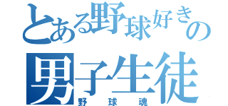 とある野球好きの男子生徒（野球魂）