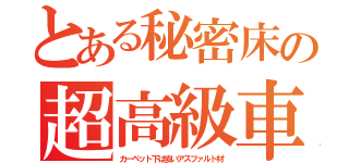 とある秘密床の超高級車（カーペット下は安いアスファルト材）