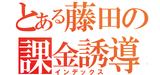 とある藤田の課金誘導（インデックス）