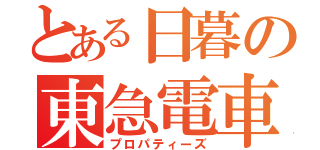 とある日暮の東急電車（プロパティーズ）