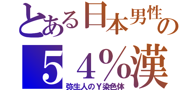 とある日本男性の５４％漢族（弥生人のＹ染色体）