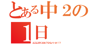 とある中２の１日（どこに行くのだ？ひらパーか！？）