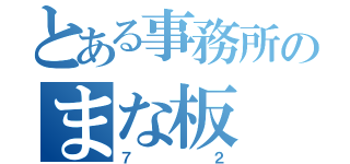 とある事務所のまな板（７２）