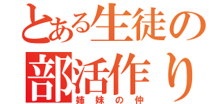 とある生徒の部活作り（姉妹の仲）