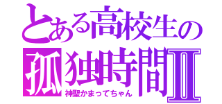 とある高校生の孤独時間Ⅱ（神聖かまってちゃん）