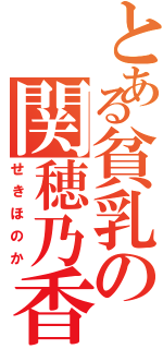 とある貧乳の関穂乃香（せきほのか）