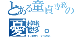 とある童貞専務の憂鬱。（平日昼間ソープ行けない）