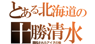 とある北海道の十勝清水（開拓されたアイヌの地）