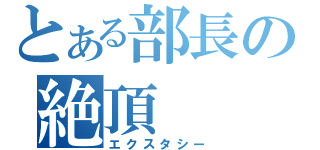 とある部長の絶頂（エクスタシー）