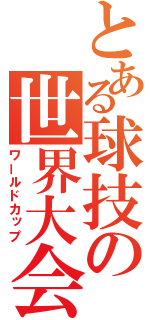 とある球技の世界大会（ワールドカップ）