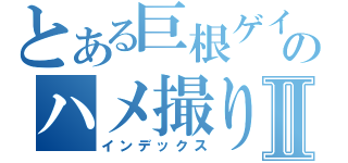 とある巨根ゲイのハメ撮りⅡ（インデックス）