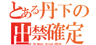 とある丹下の出禁確定（Ｈｅ Ｎｅｖｅｒ Ｕｎｌｏｏｋ ＤＥＫＩＮ）